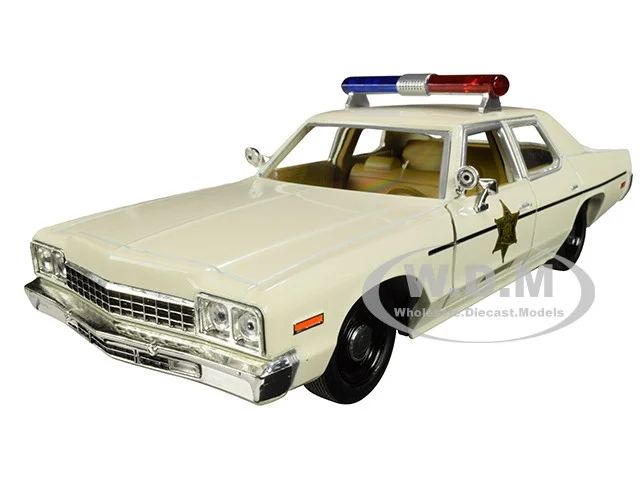 1975 Dodge Monaco Cream "Hazzard County Sheriff" 1/24 Diecast Model Car by Greenlight - Dodge Models