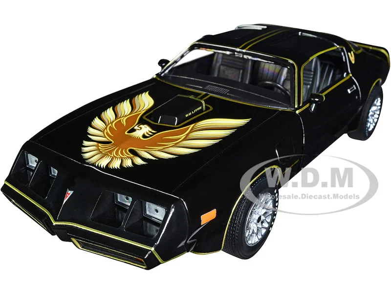 1979 Pontiac Firebird T/A Trans Am Black with Hood Phoenix "Rocky II" (1979) Movie 1/24 Diecast Model Car by Greenlight - Pontiac Models