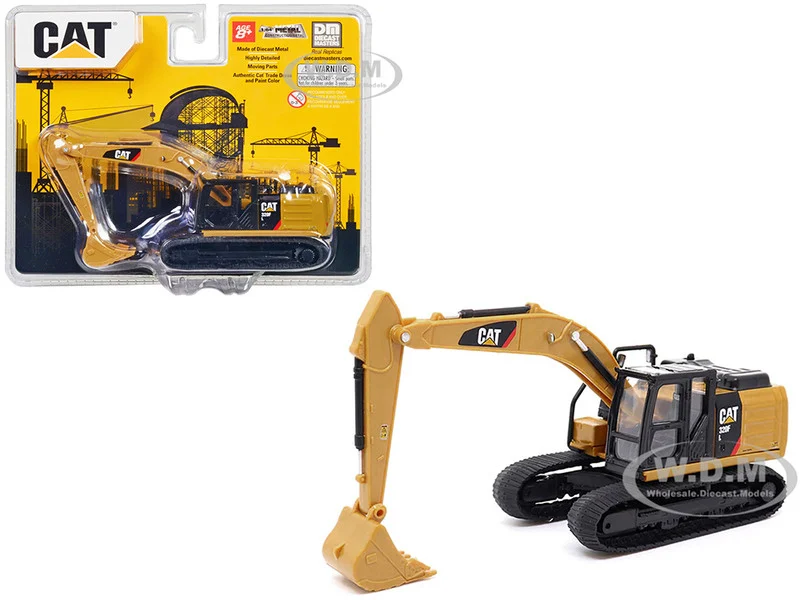 CAT Caterpillar 320F L Hydraulic Excavator Yellow and Black 1/64 Diecast Model by Diecast Masters - Construction Models