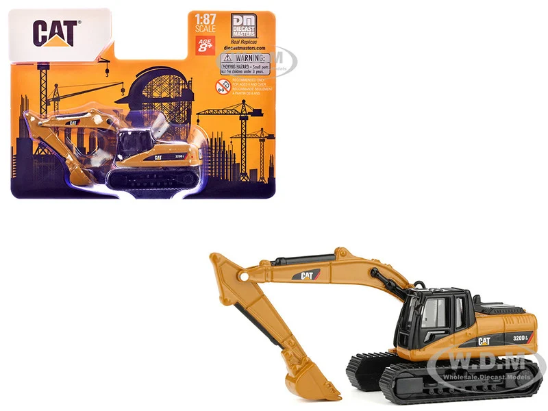 CAT Caterpillar 320D L Hydraulic Excavator Yellow 1/87 (HO) Diecast Model by Diecast Masters - Construction Models
