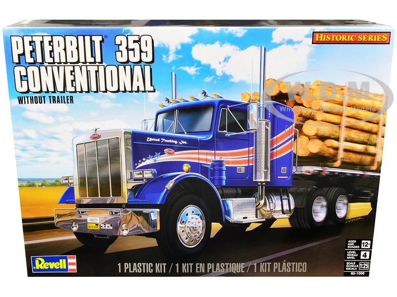 Level 4 Model Kit Peterbilt 359 Conventional Truck Tractor (without Trailer) "Historic Series" 1/25 Scale Model by Revell - Peterbilt Models