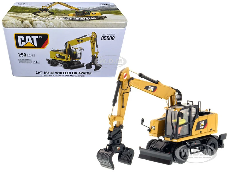 CAT Caterpillar M318F Wheeled Excavator with Operator "High Line Series" 1/50 Diecast Model by Diecast Masters - Construction Models