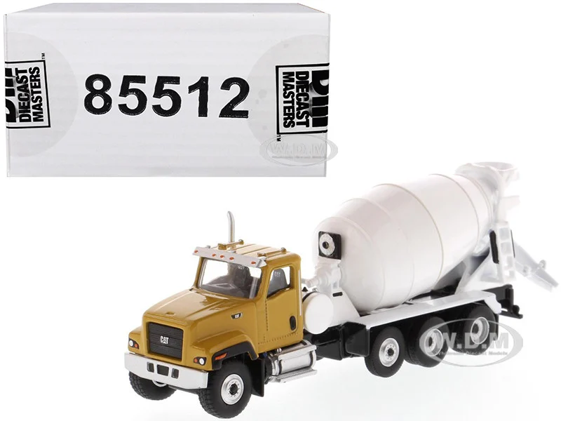 CAT Caterpillar CT681 Concrete Mixer Yellow and White "High Line" Series 1/87 (HO) Diecast Model by Diecast Masters - Construction Models