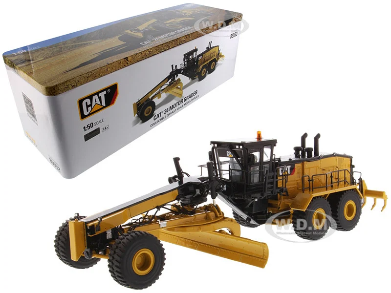 CAT Caterpillar 24 Motor Grader with Operator High Line Series 1/50 Diecast Model by Diecast Masters - Construction Models