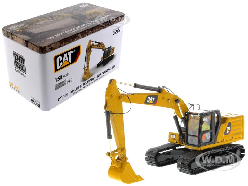 CAT Caterpillar 320 Hydraulic Excavator with Operator High Line Series 1/50 Diecast Model by Diecast Masters - Construction Models