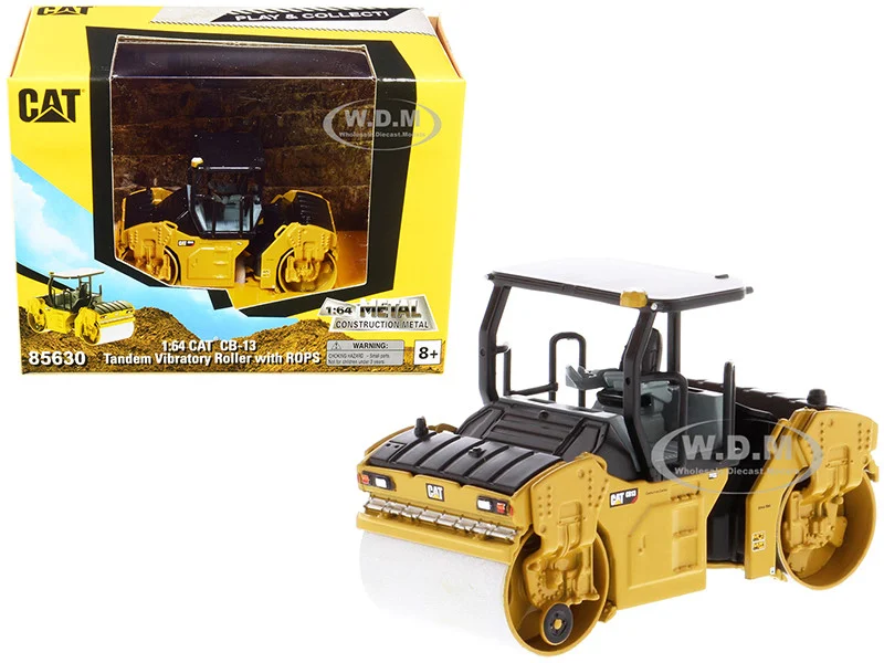 CAT Caterpillar CB-13 Tandem Vibratory Roller with ROPS "Play & Collect!" Series 1/64 Diecast Model by Diecast Masters
