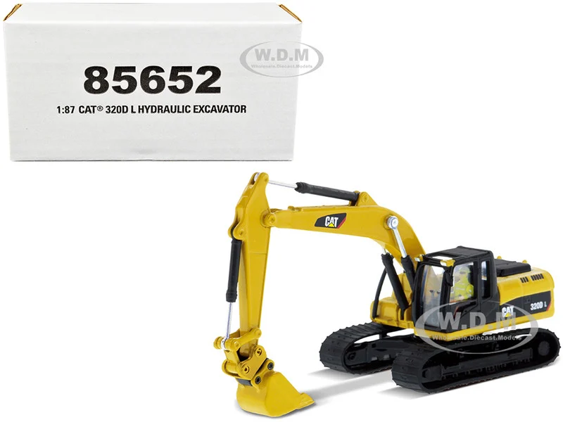 CAT Caterpillar 320D L Hydraulic Excavator with Multiple Work Tools and Operator "High Line" Series 1/87 (HO) Diecast Model by Diecast Masters - Construction Models
