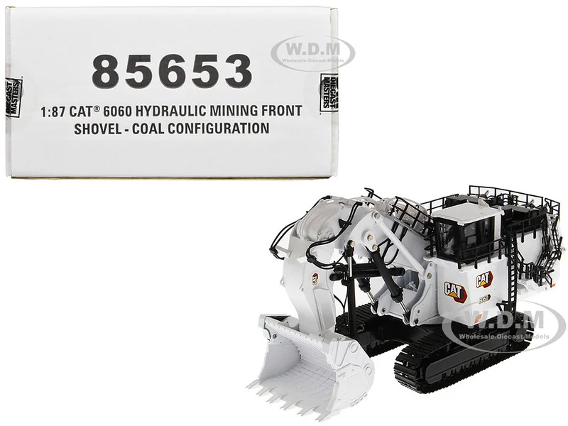 CAT Caterpillar 6060 Hydraulic Mining Front Shovel Coal Configuration White "High Line Series" 1/87 (HO) Diecast Model by Diecast Masters - Construction Models