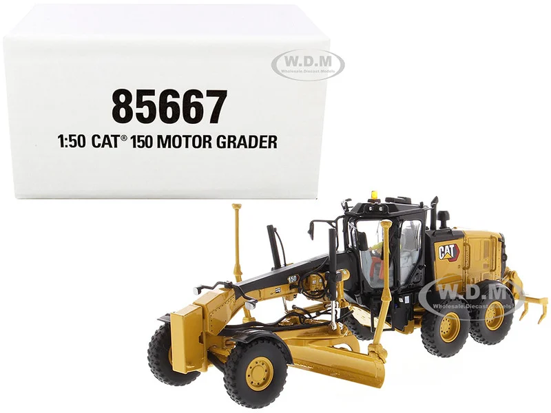 CAT Caterpillar 150 Motor Grader with Operator "High Line Series" 1/50 Diecast Model by Diecast Masters - Construction Models