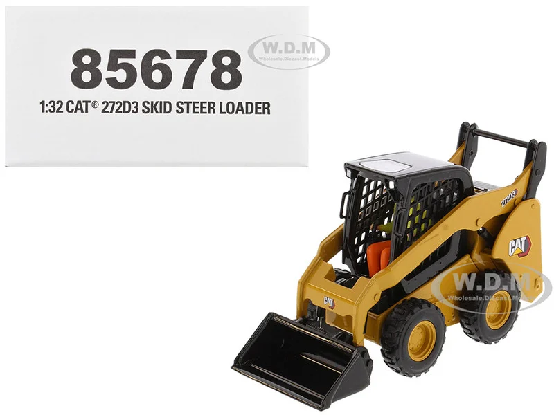 CAT Caterpillar 272D3 Skid Steer Loader with Operator Yellow "High Line" Series 1/32 Diecast Model by Diecast Masters - Construction Models