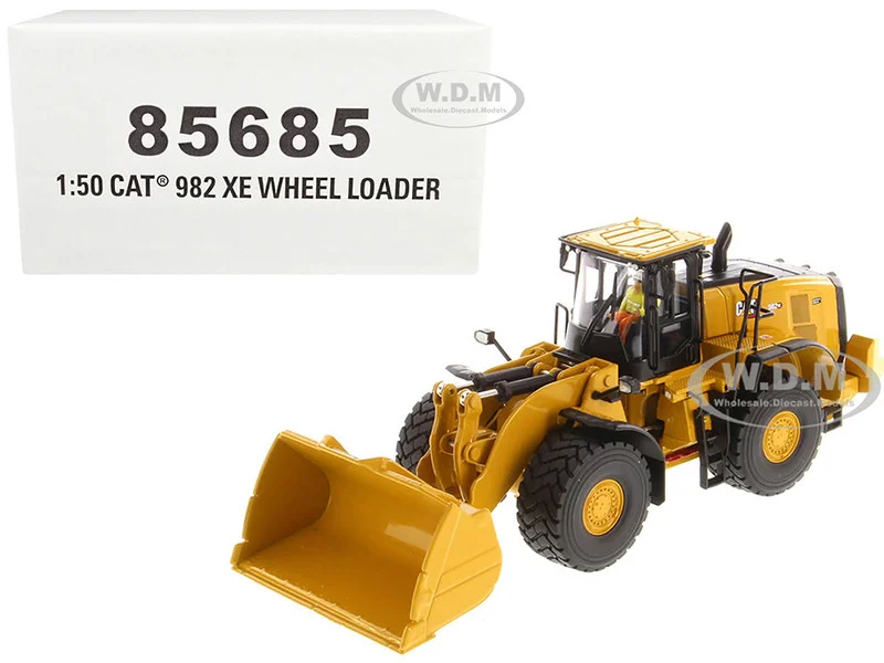 CAT Caterpillar 982 XE Wheel Loader Yellow with Operator "High Line Series" 1/50 Diecast Model by Diecast Masters - Construction Models