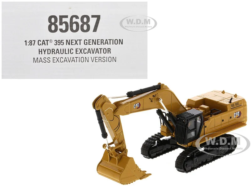CAT Caterpillar 395 Next-Generation Hydraulic Excavator (Mass Excavation Version) Yellow "High Line Series" 1/87 (HO) Diecast Model by Diecast Masters