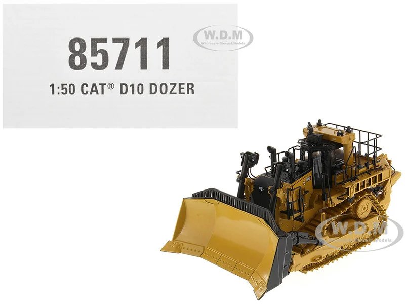 CAT Caterpillar D10 Track Type Dozer Yellow "High Line Series" 1/50 Diecast Model by Diecast Masters - Construction Models