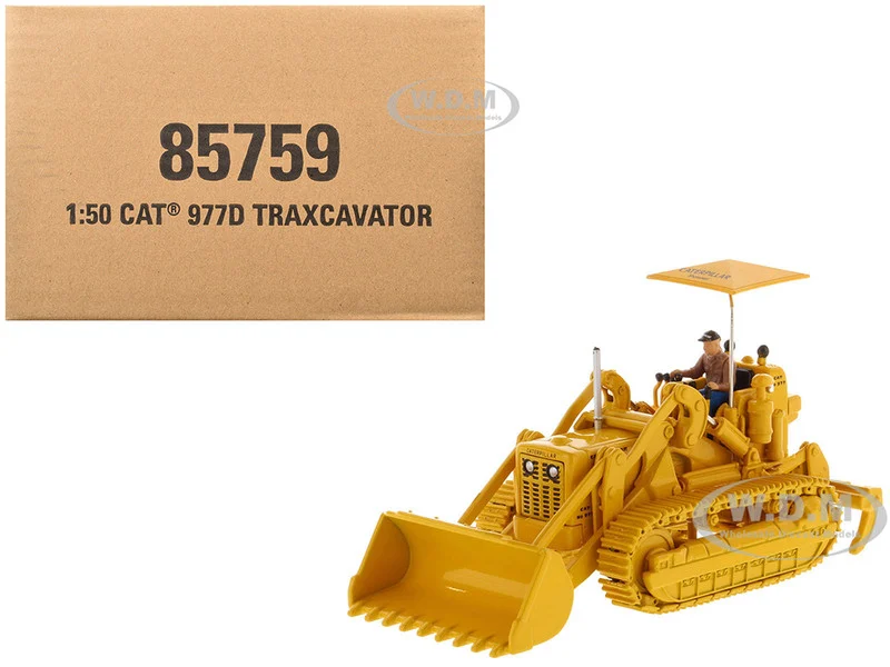 CAT Caterpillar 977D Traxcavator Yellow with Operator "Vintage Series" 1/50 Diecast Model by Diecast Masters - Construction Models