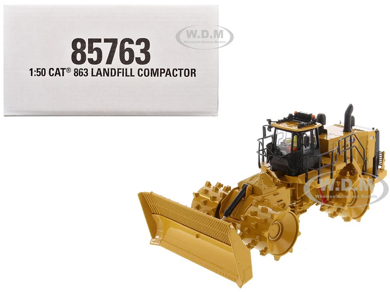 CAT Caterpillar 836 Landfill Compactor Yellow "High Line" Series 1/50 Diecast Model by Diecast Masters - Construction Models