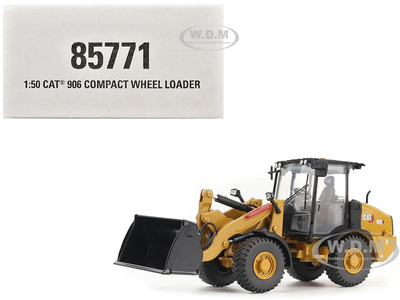 CAT Caterpillar 906 Compact Wheel Loader Yellow with Operator "High Line Series" 1/50 Diecast Model by Diecast Masters - Construction Models