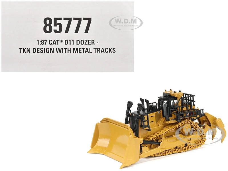 CAT Caterpillar D11 Track Type Dozer TKN Design Yellow "High Line" Series 1/87 (HO) Diecast Model by Diecast Masters - Construction Models