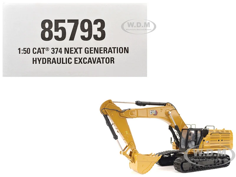 CAT Caterpillar 374 Hydraulic Excavator Yellow "High Line" Series 1/50 Diecast Model by Diecast Masters - Construction Models