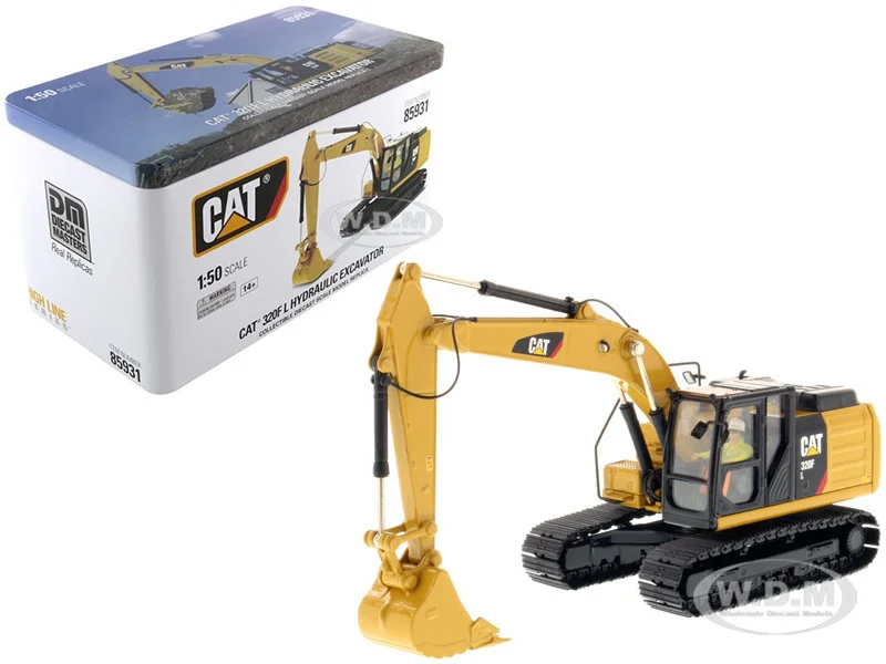 CAT Caterpillar 320F L Hydraulic Excavator with Operator "High Line Series" 1/50 Diecast Model by Diecast Masters - Construction Models