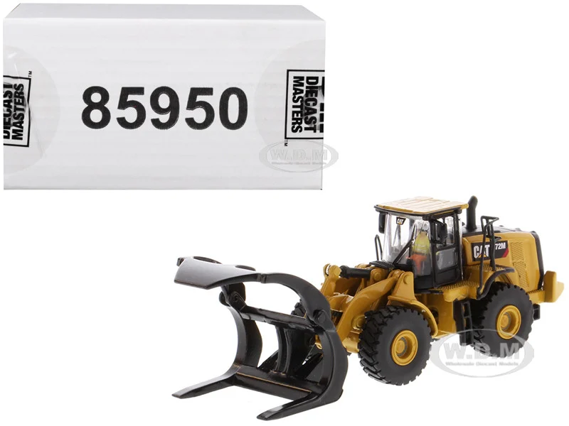 CAT Caterpillar 972M Wheel Loader with Log Fork and Operator "High Line" Series 1/87 (HO) Diecast Model by Diecast Masters - Construction Models