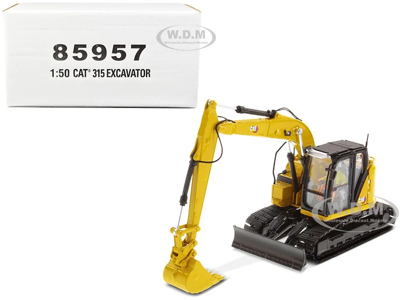 CAT Caterpillar 315 Track Type Hydraulic Excavator Yellow with Operator "High Line" Series 1/50 Diecast Model by Diecast Masters - Construction Models
