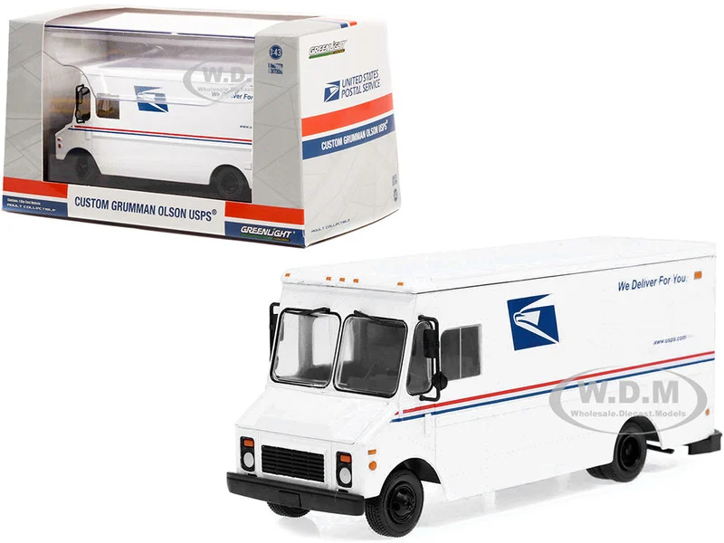 Grumman Olson Custom Delivery Truck White USPS "United States Postal Service" 1/43 Diecast Model by Greenlight - USPS Models