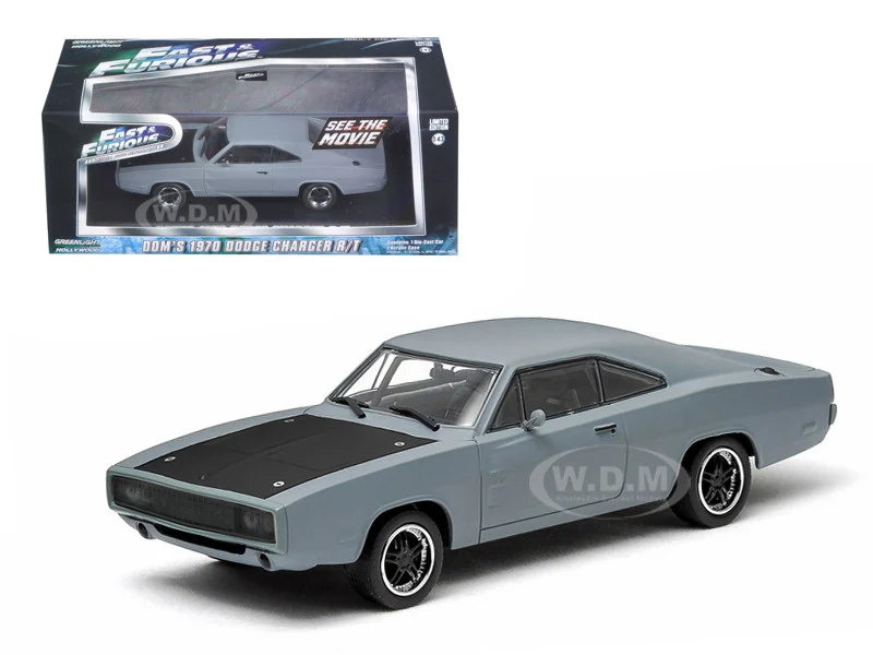 Dom's 1970 Dodge Charger R/T Primered Grey "Fast and Furious" Movie (2009) 1/43 Diecast Car Model by Greenlight - Dodge Models