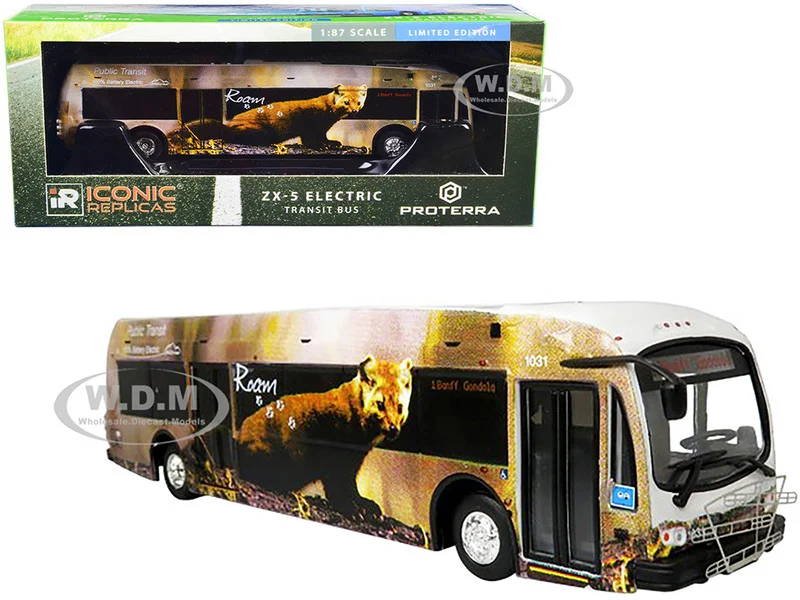 Proterra ZX5 Electric Transit Bus "Roam Transit" "1 Banff Gondola" 1/87 (HO) Diecast Model by Iconic Replicas - Bus Models
