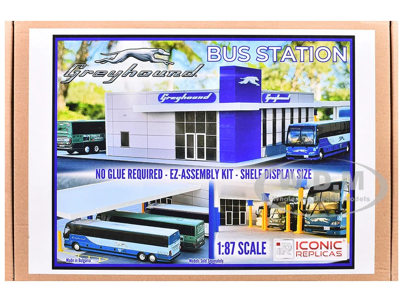 Greyhound Bus Station Diorama EZ Assembly Kit 1/87 (HO) Model by Iconic Replicas - Accessories