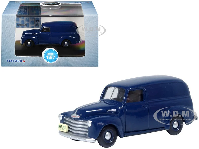 1950 Chevrolet Panel Van Mariner Blue 1/87 (HO) Scale Diecast Model Car by Oxford Diecast - Chevrolet Models
