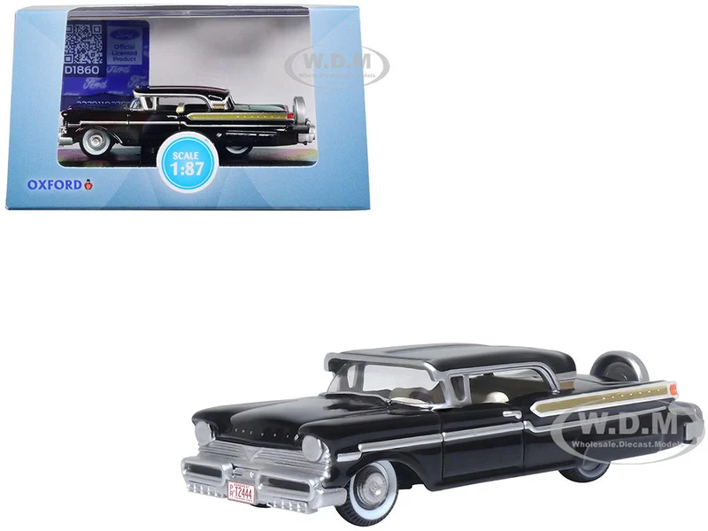 1957 Mercury Montclair Tuxedo Black 1/87 (HO) Scale Diecast Model Car by Oxford Diecast - Mercury Models