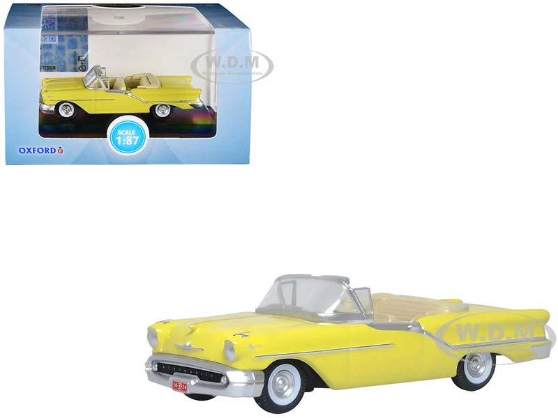 1957 Oldsmobile 88 Convertible Coronado Yellow 1/87 (HO) Scale Diecast Model Car by Oxford Diecast - Oldsmobile Models