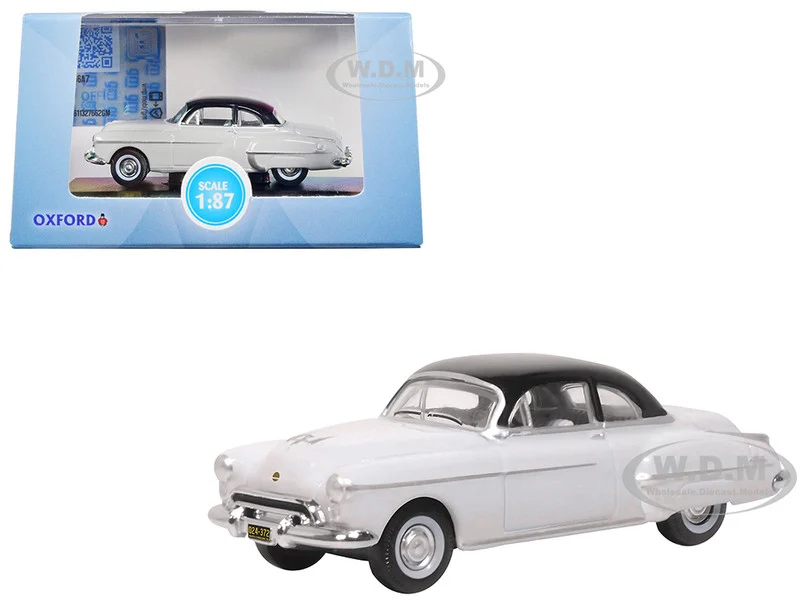 1950 Oldsmobile Rocket 88 Coupe Marol Gray with Black Top 1/87 (HO) Scale Diecast Model Car by Oxford Diecast - Oldsmobile Models