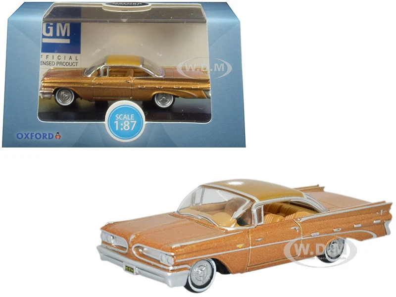 1959 Pontiac Bonneville Coupe Canyon Copper Metallic 1/87 (HO) Scale Diecast Model Car by Oxford Diecast - Pontiac Models