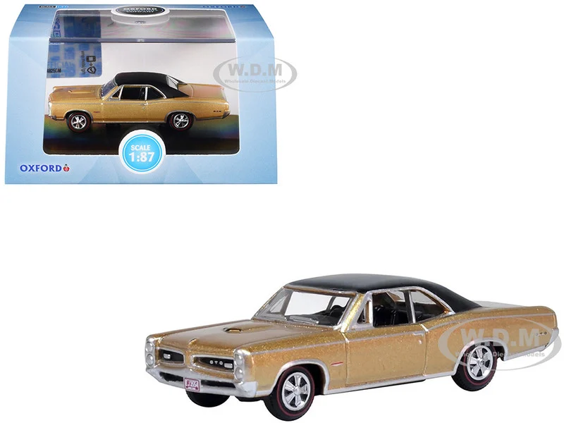 1966 Pontiac GTO Martinique Bronze Metallic with Black Top 1/87 (HO) Scale Diecast Model Car by Oxford Diecast - Pontiac Models