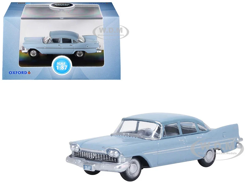 1959 Plymouth Savoy Sedan Powder Blue 1/87 (HO) Scale Diecast Model Car by Oxford Diecast - Plymouth Models