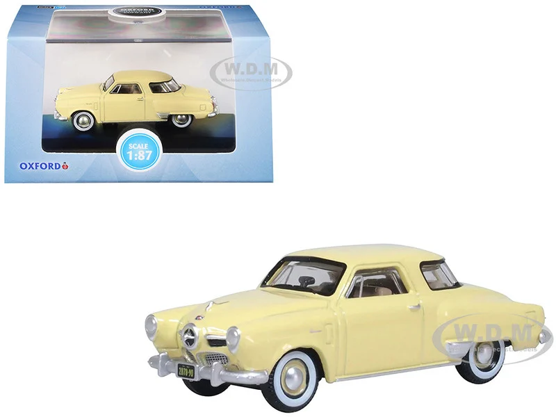 1950 Studebaker Champion Starlight Coupe Tulip Cream 1/87 (HO) Scale Diecast Model Car by Oxford Diecast - Studebaker Models