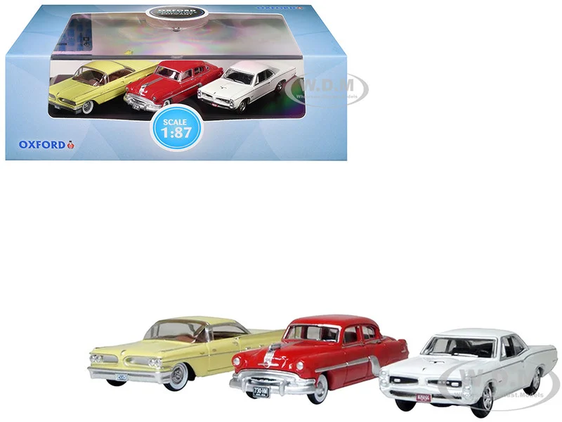 Pontiac Set of 3 Cars "100th Anniversary 2026" 1/87 (HO) Scale Diecast Model Cars by Oxford Diecast - Pontiac Models