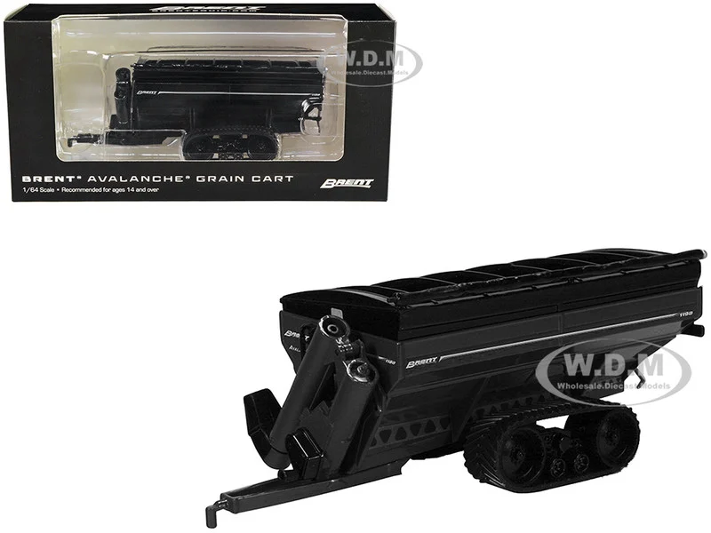 Brent 1198 Avalanche Grain Cart with Tracks Black Metallic 1/64 Diecast Model by SpecCast - Tractors & Farm Models