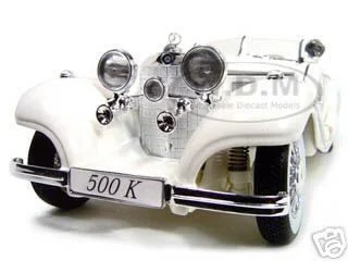 1936 Mercedes Benz 500 K Special Roadster White 1/18 Diecast Model Car by Maisto - Mercedes Models