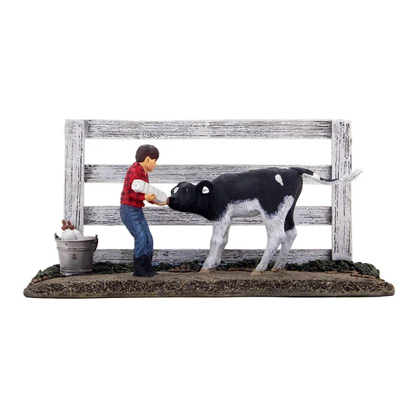 First Bottle Feeding "Boy Feeding Calf" Diorama 1/25 Metal Model by First Gear - Accessories