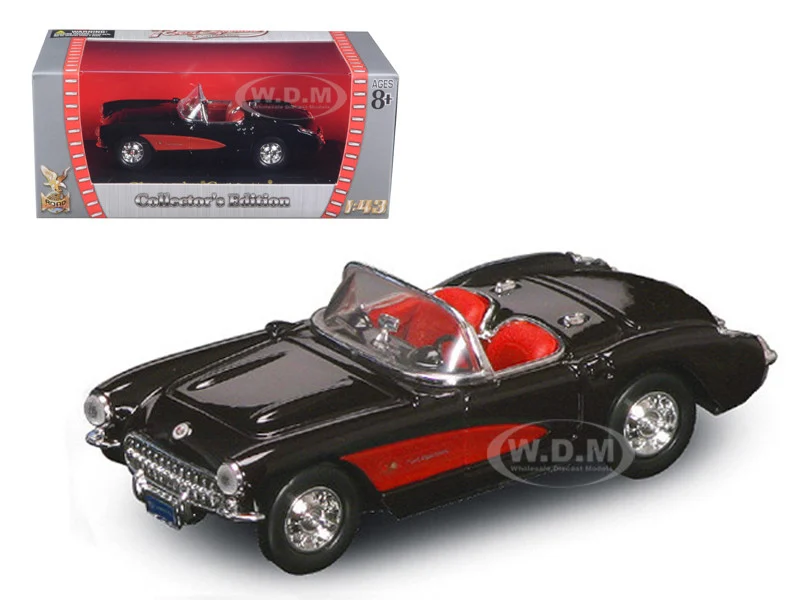 1957 Chevrolet Corvette Convertible Black 1/43 Diecast Model Car by Road Signature - Chevrolet Models