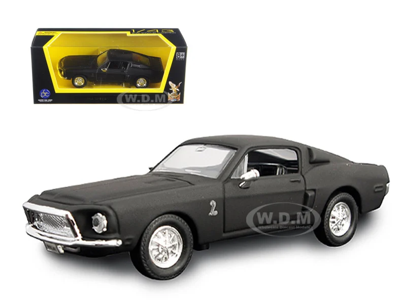 1968 Ford Mustang Shelby GT500 KR Matt Black 1/43 Diecast Model Car by Road Signature - Ford Models