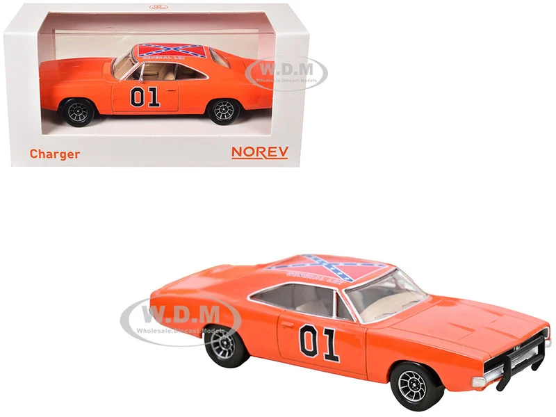 1969 Dodge Charger #01 "General Lee" Orange 1/43 Diecast Model Car by Norev - Dodge Models