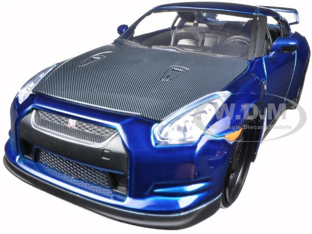 Brian's 2009 Nissan GTR R35 Blue "Fast & Furious 7" Movie 1/24 Diecast Model Car by Jada - Nissan Models