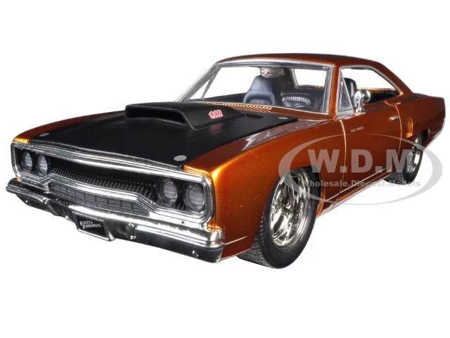 Dom's 1970 Plymouth Road Runner Copper with Black Hood "Fast & Furious 7" (2015) Movie 1/24 Diecast Model Car by Jada - Plymouth Models