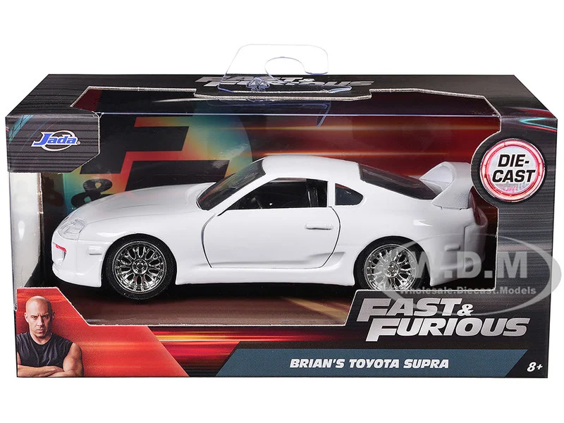 Brian's Toyota Supra White "Fast & Furious 7" (2015) Movie 1/32 Diecast Model Car by Jada - Movie/TV Series Models