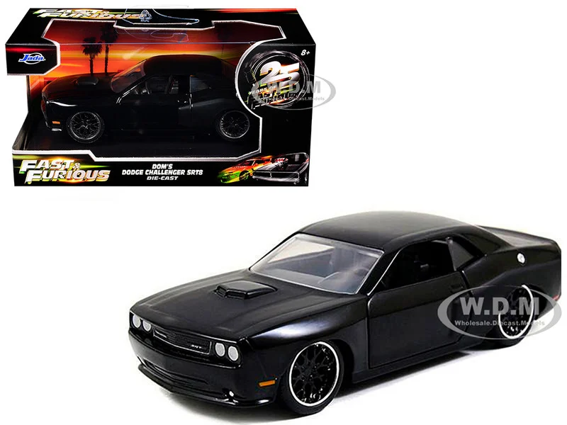 Dom's Dodge Challenger SRT8 Black "Fast & Furious" Movie 1/32 Diecast Model Car by Jada - Dodge Models
