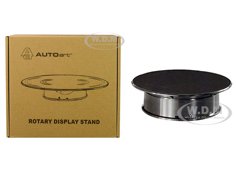 Rotary Display Turntable Stand Small 8 Inches with Black Top for 1/64, 1/43, 1/32, 1/24 Scale Models by Autoart - Accessories