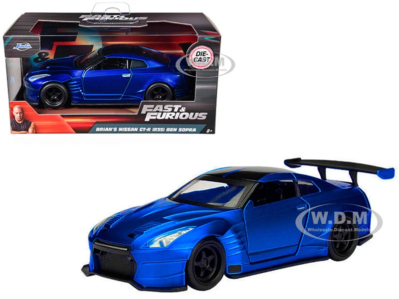 Brian's 2009 Nissan GTR R35 Blue Ben Sopra "Fast & Furious" Movie 1/32 Diecast Model Car by Jada - Nissan Models